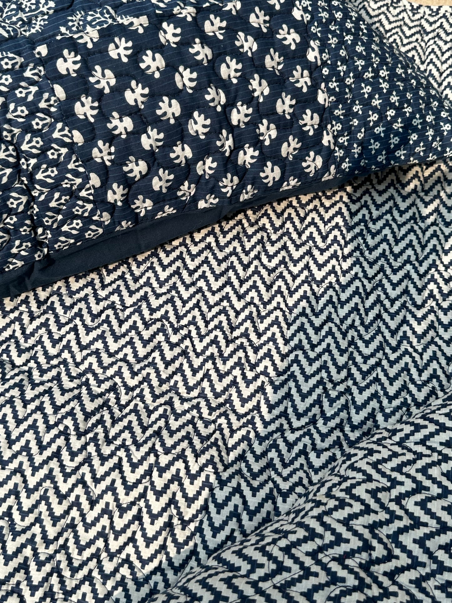 INDIGO QUILTED BEDCOVER