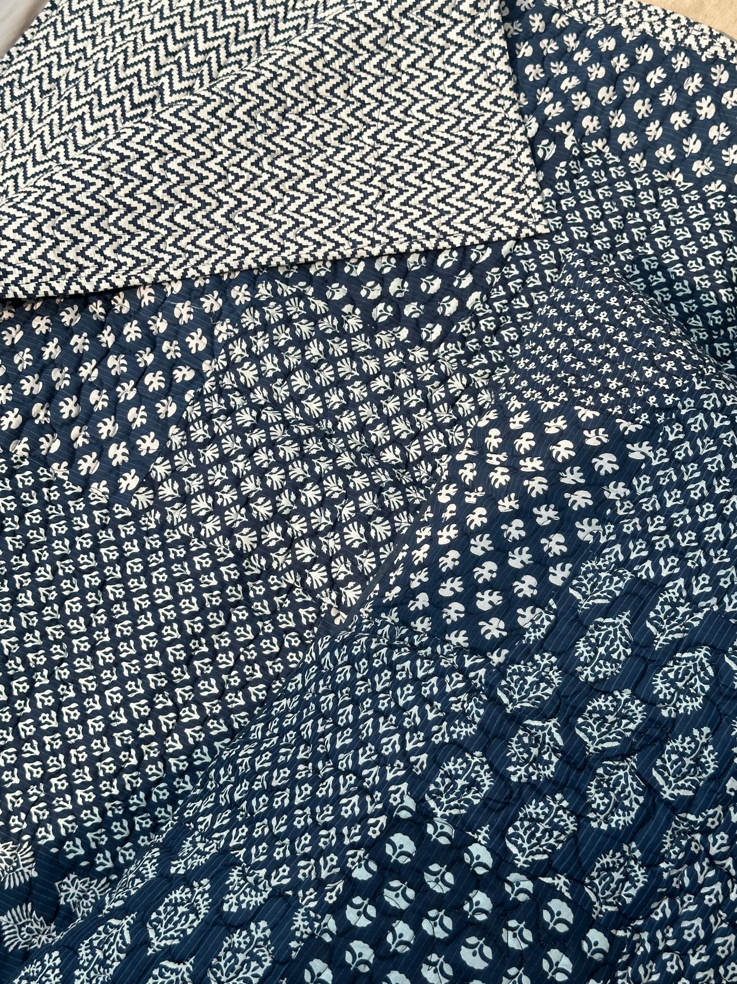 INDIGO QUILTED BEDCOVER
