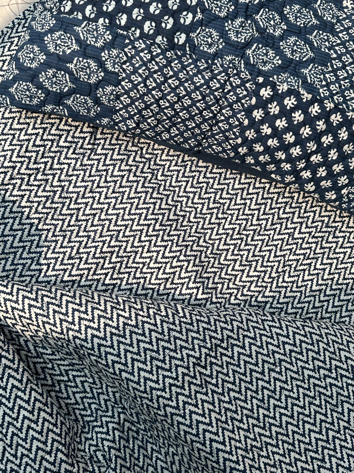 INDIGO QUILTED BEDCOVER